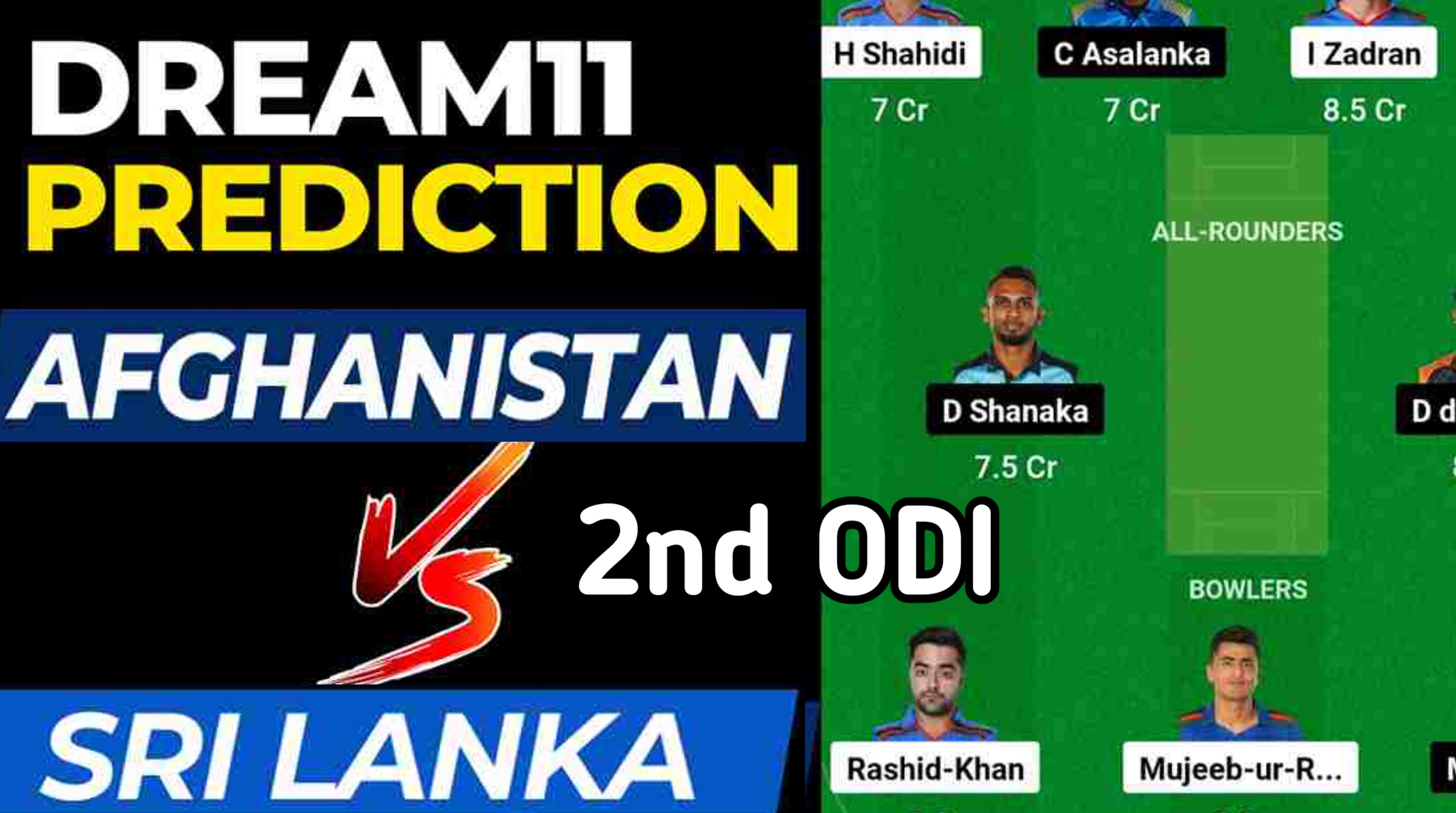 Afghanistan vs Sri Lanka Dream 11 Prediction / Pitch Report / Playing 11 / Fantasy Stats